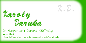 karoly daruka business card